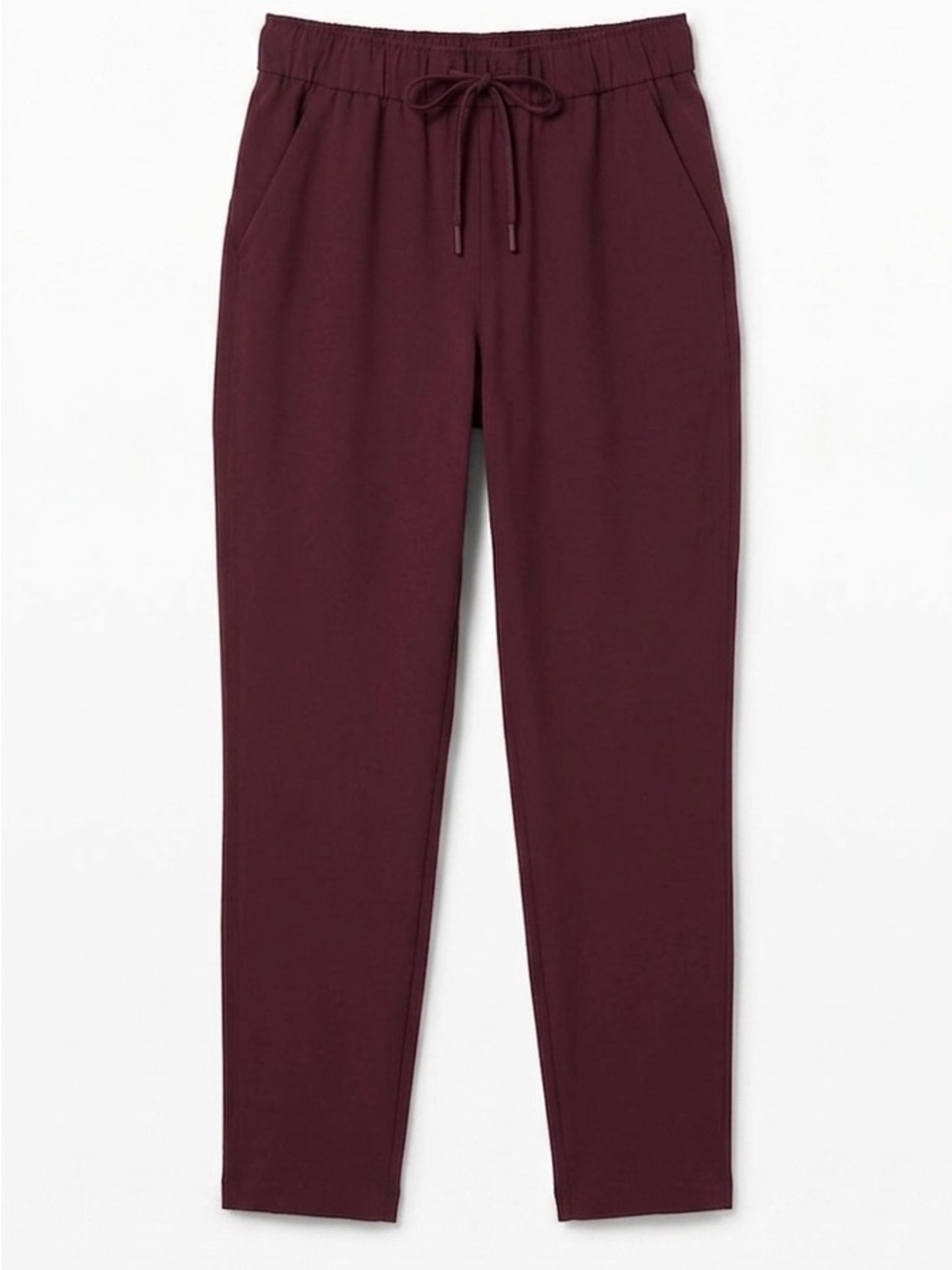 Lululemon Womans On the Fly Athletic Pants Size 4 Burgundy Woven Good Condition